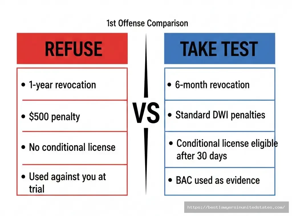 New York breathalyzer refusal vs failed test comparison license revocation penalties conditional license eligibility