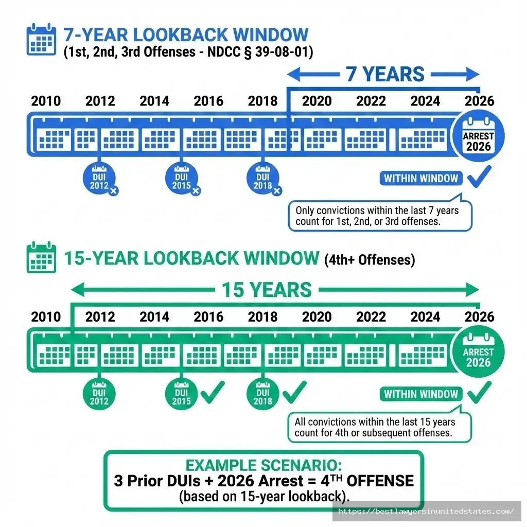 North Dakota DUI total costs $7K-14K first offense, $10K-22K second, up to $36K fourth offense including fines and 247 program