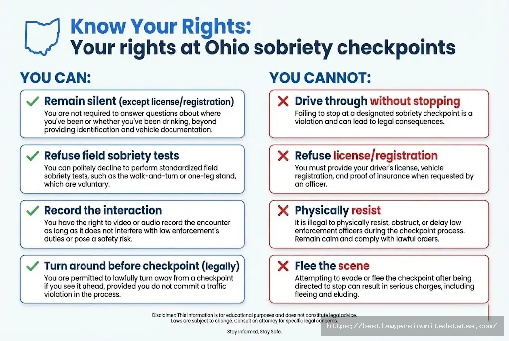 Ohio DUI checkpoint rights what you can and cannot do at sobriety checkpoints, legal rights guide 2026