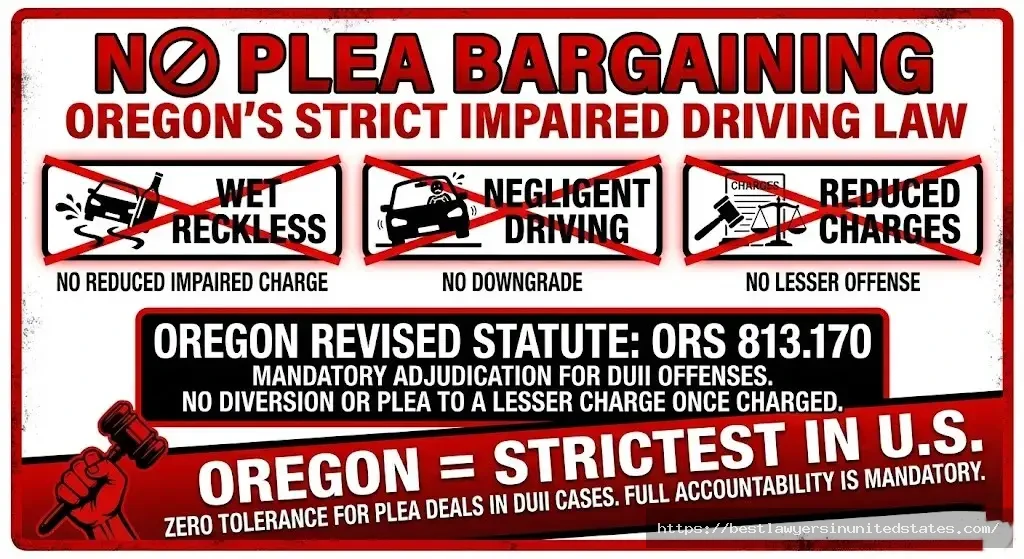 Oregon ORS 813.170 plea bargaining prohibition showing no wet reckless or reduced charge options for DUII cases