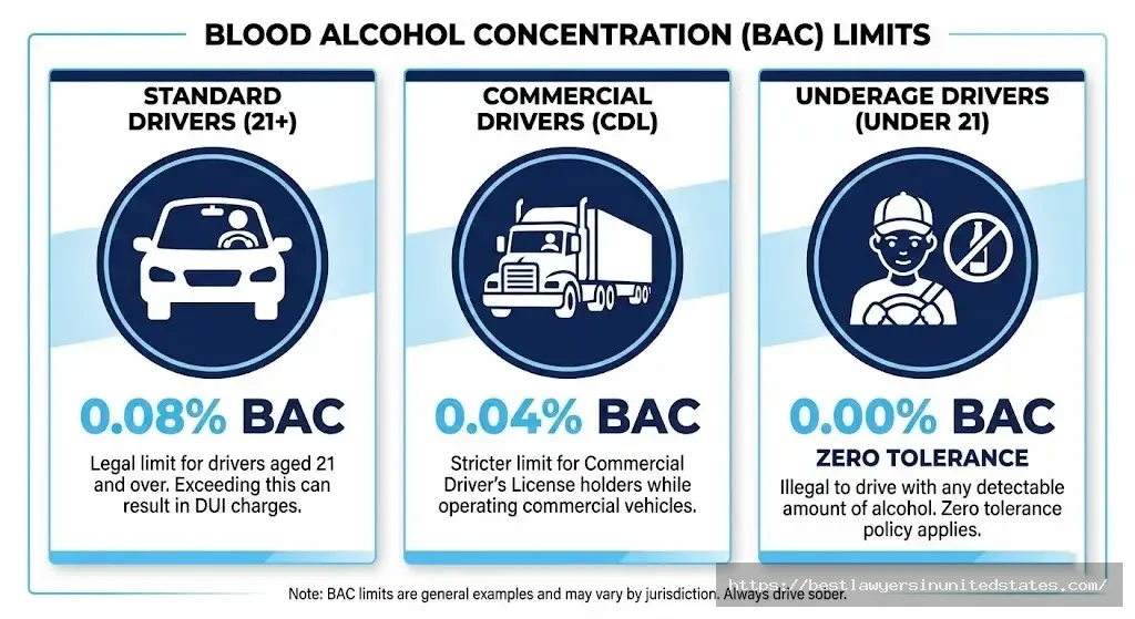 Oregon legal BAC limits 0.08% standard, 0.04% CDL, 0.00% under 21 drivers with zero tolerance policy