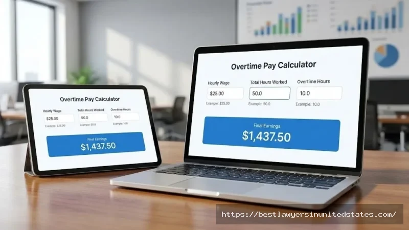 Overtime pay calculator showing regular and overtime earnings