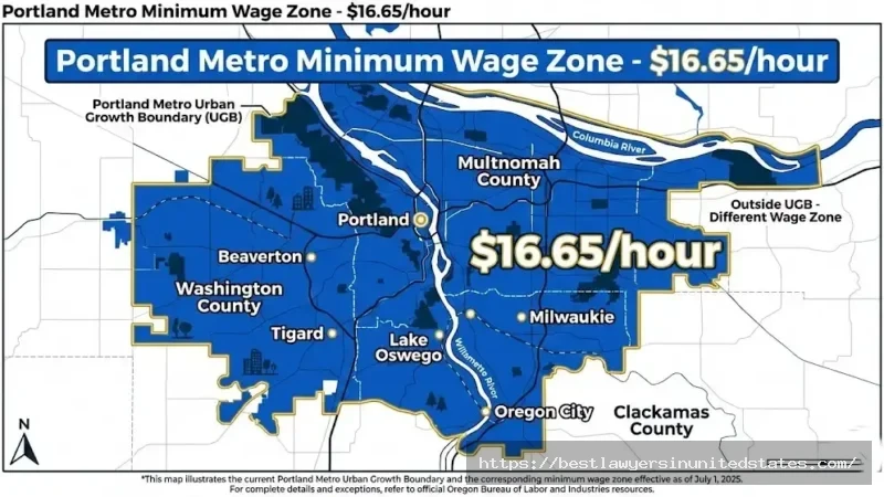 Portland metro minimum wage $16.65 per hour coverage area including Beaverton, Tigard, Lake Oswego in 2026