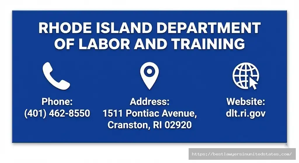 Rhode Island Department of Labor contact information for wage complaints at 401-462-8550