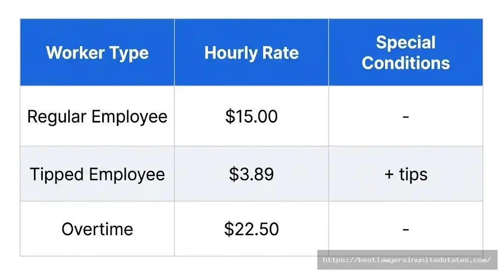 Rhode Island minimum wage rates by worker category including tipped and overtim