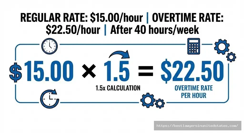 Rhode Island overtime pay calculation showing $22.50 per hour rate at time and a half