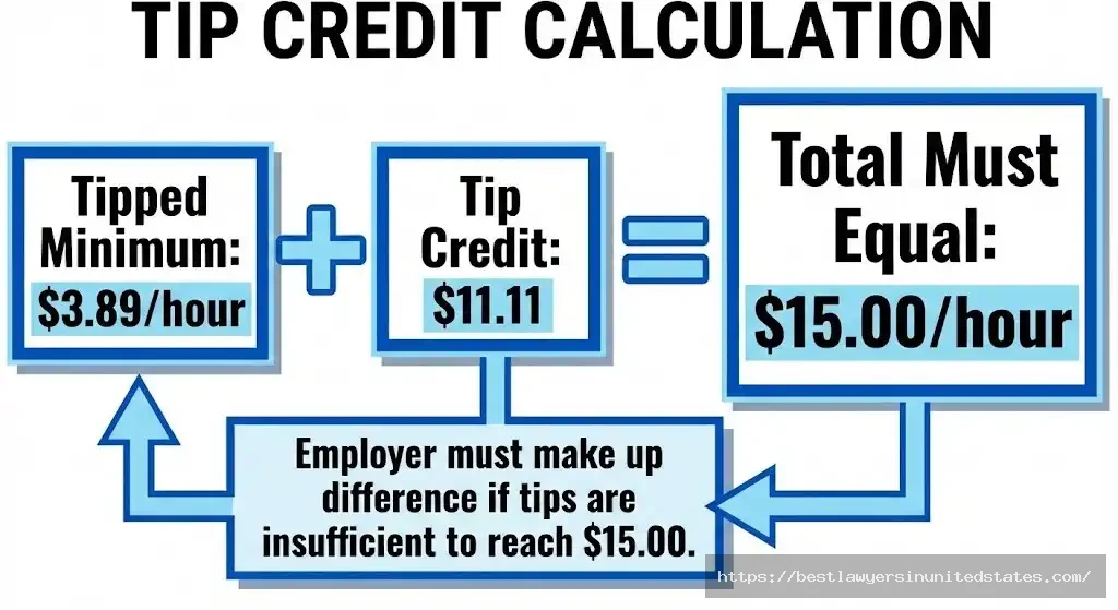 Rhode Island tipped minimum wage $3.89 with tip credit breakdown to reach $15 total