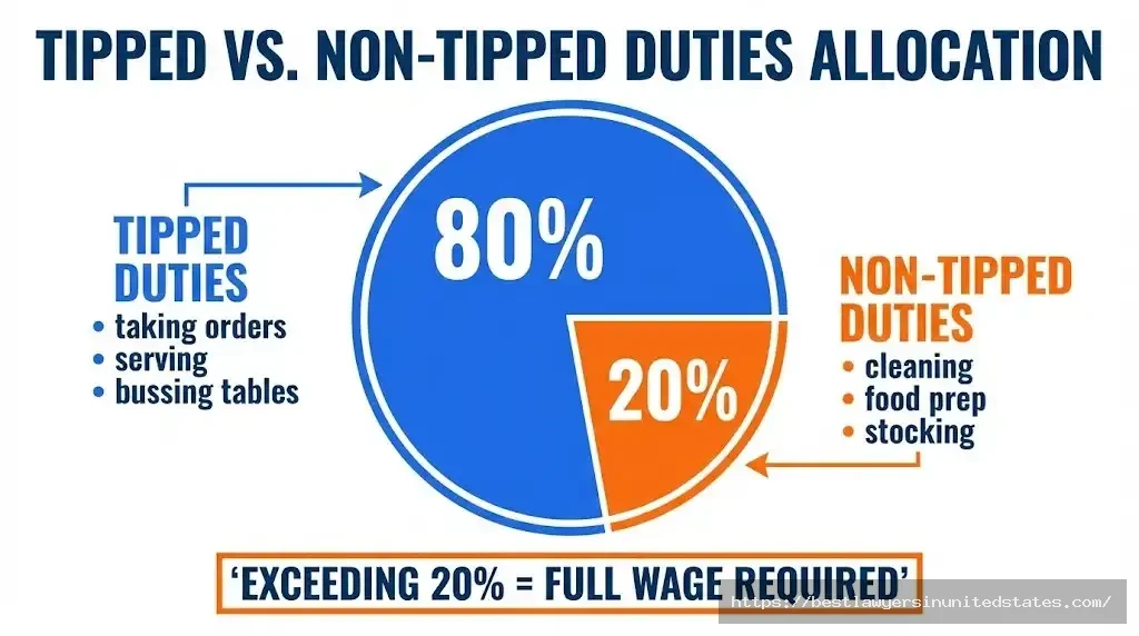 South Dakota 8020 rule for tipped employees - maximum 20% non-tipped duties