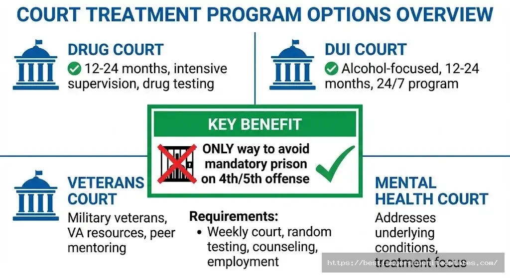 South Dakota DUI treatment courts 4 programs avoid mandatory prison on 4th-5th offense