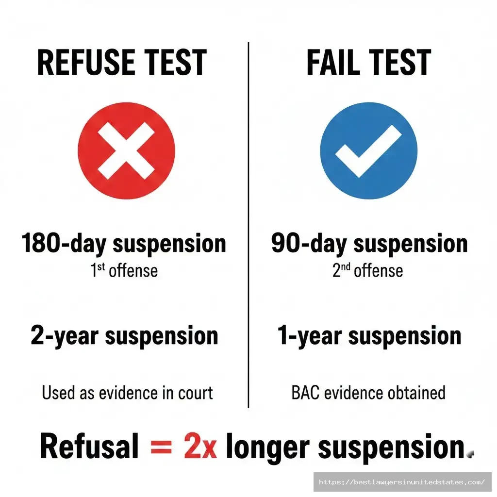 Texas breathalyzer refusal penalties comparison 180-day vs 90-day suspension consequences