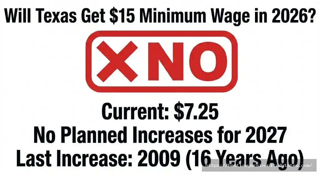 Texas has no plans to raise minimum wage to $15 in 2026 or 2027, remains at $7.25