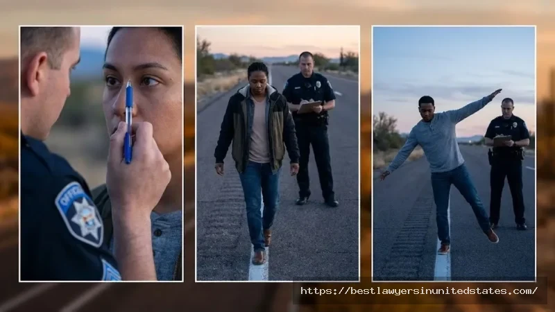 Three standardized field sobriety tests horizontal gaze nystagmus, walk-and-turn, and one-leg stand