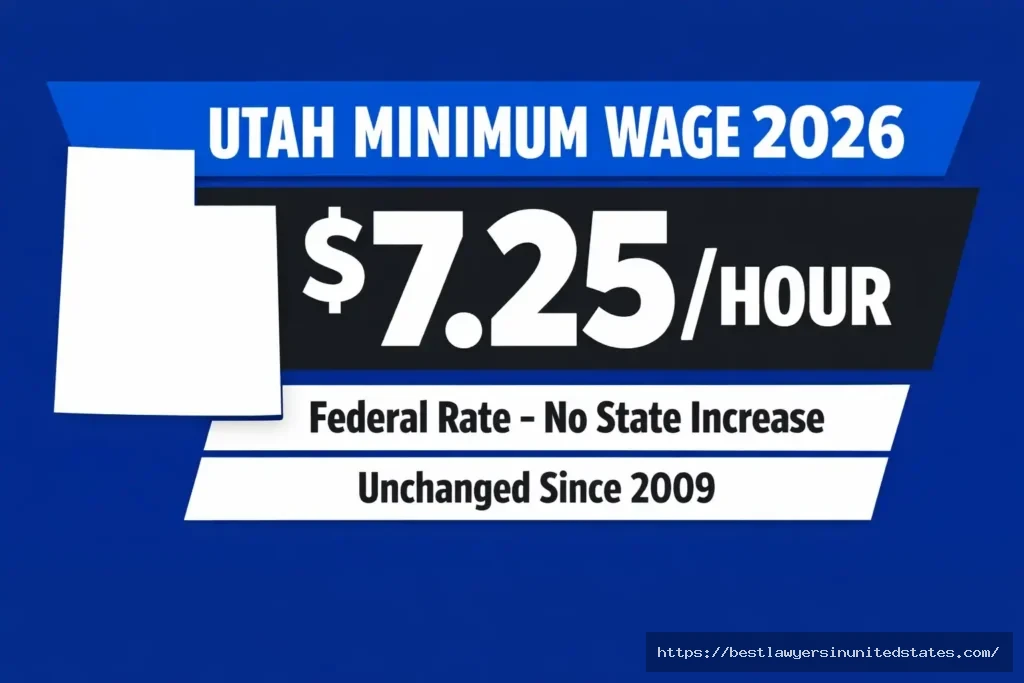 Utah living wage gap showing $20,945 annual shortage between $7.25 minimum wage and $17.32 living wage