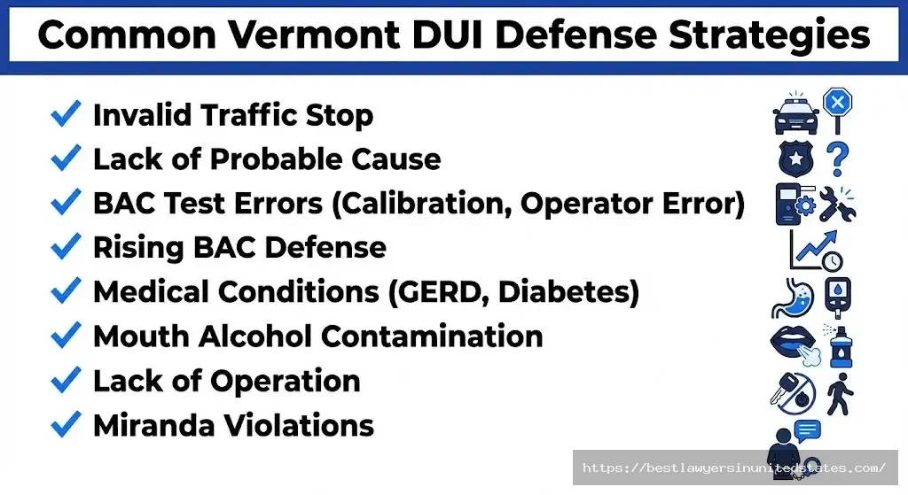 Vermont DUI defense strategies including BAC test challenges and rising BAC defense