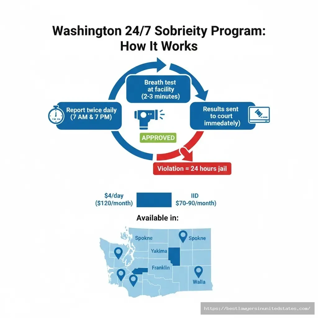Washington 247 Sobriety Program twice-daily breath testing alternative, $4day cost, available in 5 counties