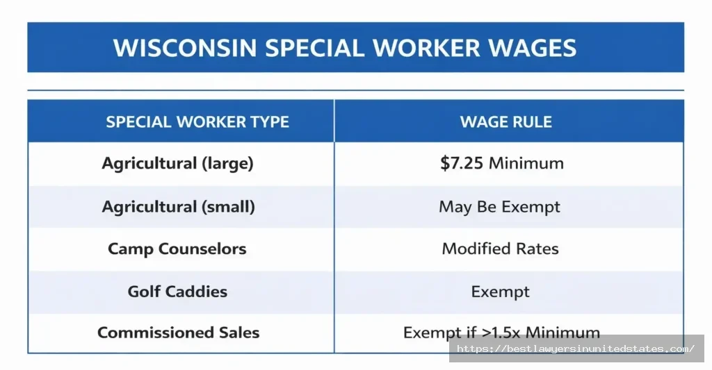 Wisconsin special worker category wage requirements including agricultural and seasonal workers