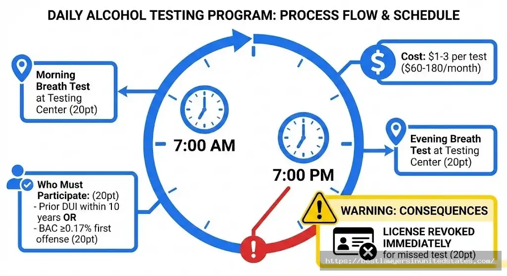 south .Dakota 247 sobriety program twice-daily testing, $60-180 monthly cost requirement