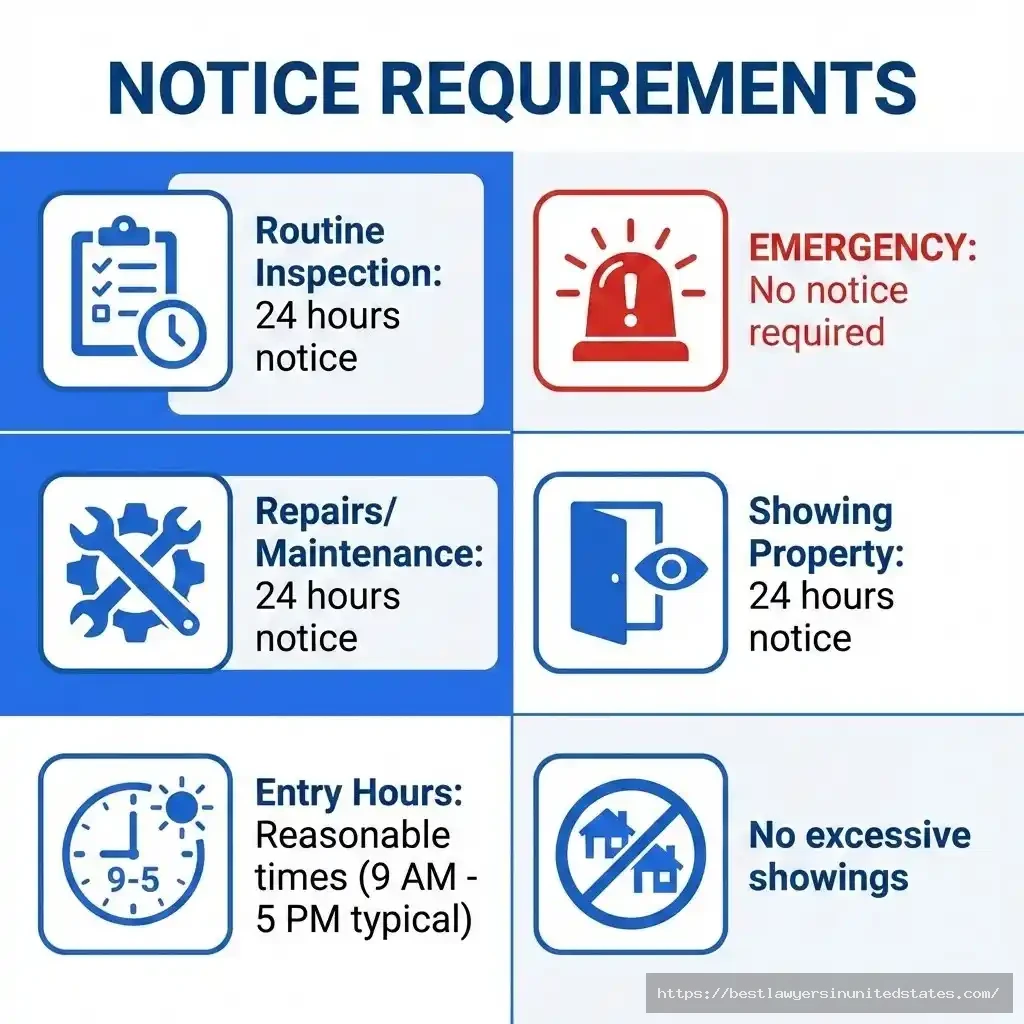 Colorado landlord entry notice rules showing 24-hour requirement for non-emergency access