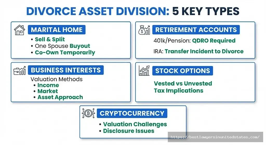 Complex assets division guide retirement accounts business interests cryptocurrency divorce property