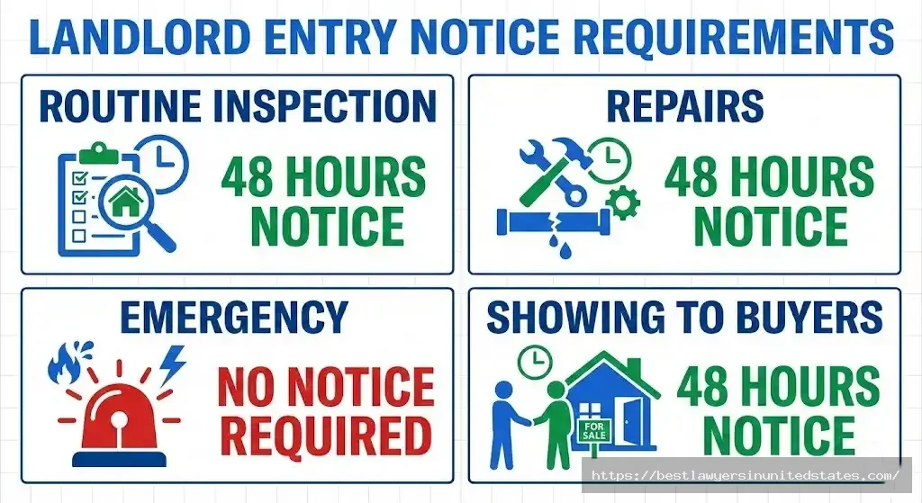 Delaware landlord entry notice requirements showing 48-hour rule for non-emergency access