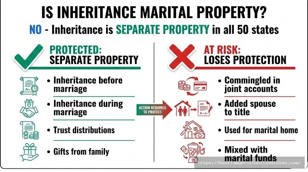 Inheritance is separate property in divorce but can lose protection through commingling or transmutation