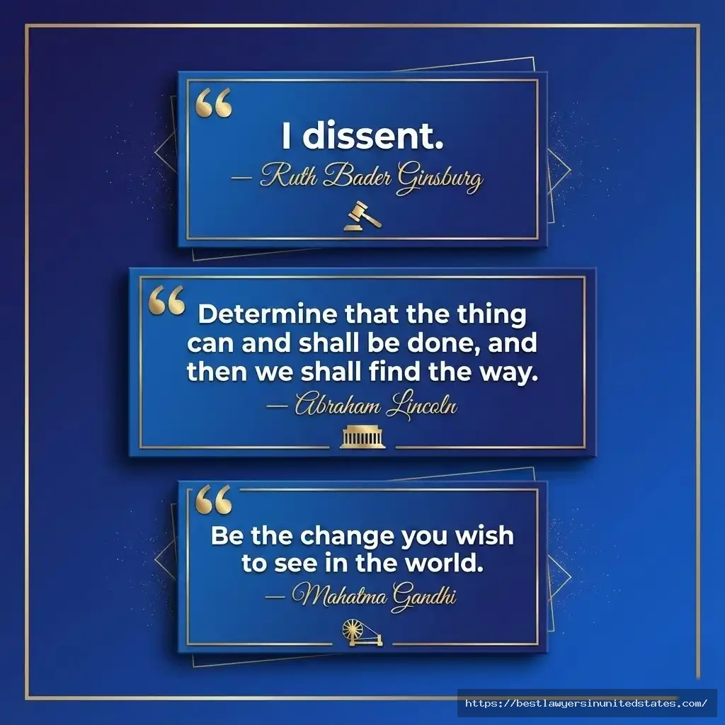 Inspirational lawyer quotes from Ruth Bader Ginsburg Abraham Lincoln and Gandhi