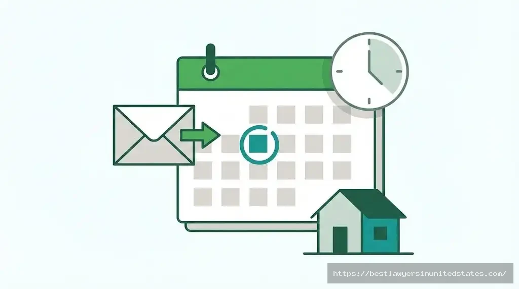 Notice period calendar with deadline and envelope illustration