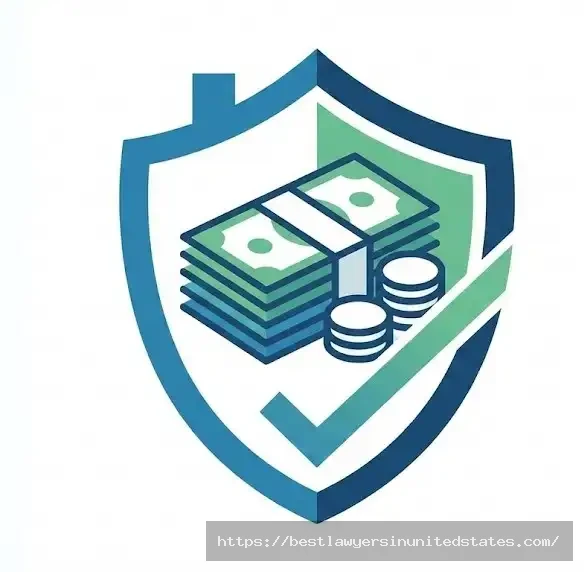 Security deposit protection shield with money illustration