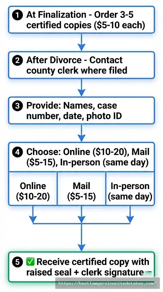 Step-by-step process for obtaining certified copies of divorce decree