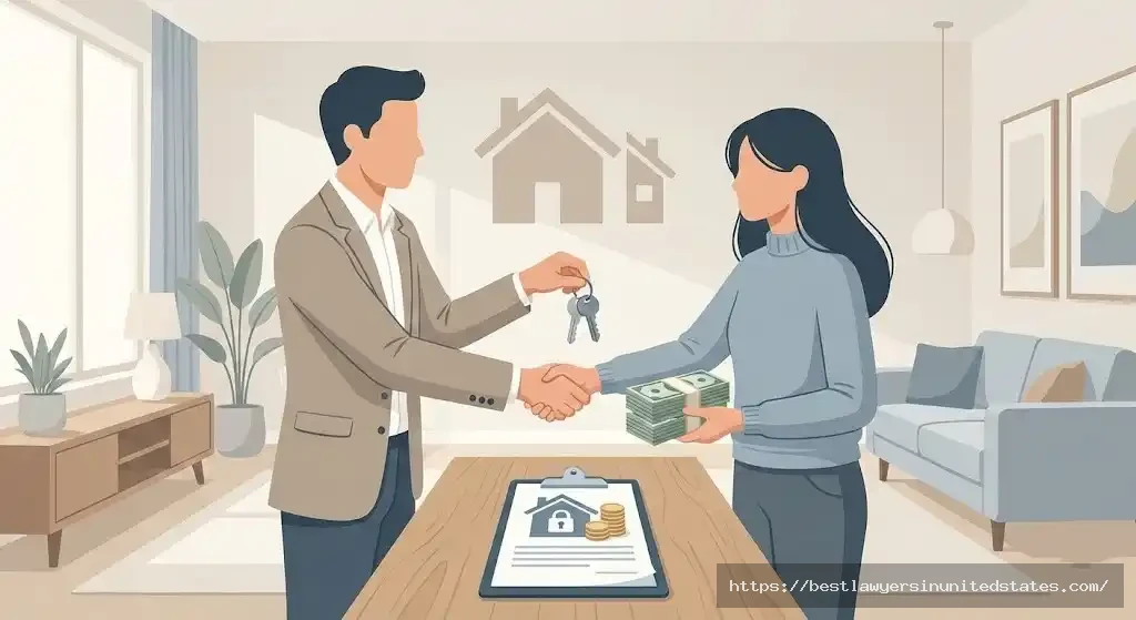 Tenant and landlord exchanging keys and security deposit money illustrating Arizona security deposit limit and renter protections