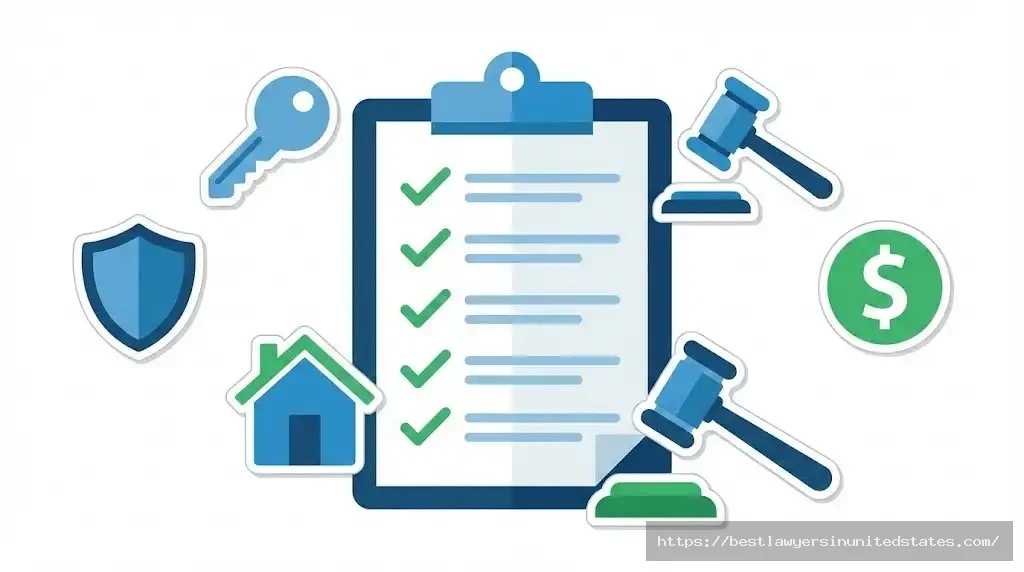 Tenant rights checklist with protection icons illustration
