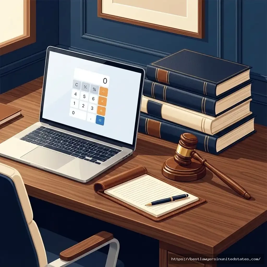 Tenant rights legal resources and calculator workspace illustration