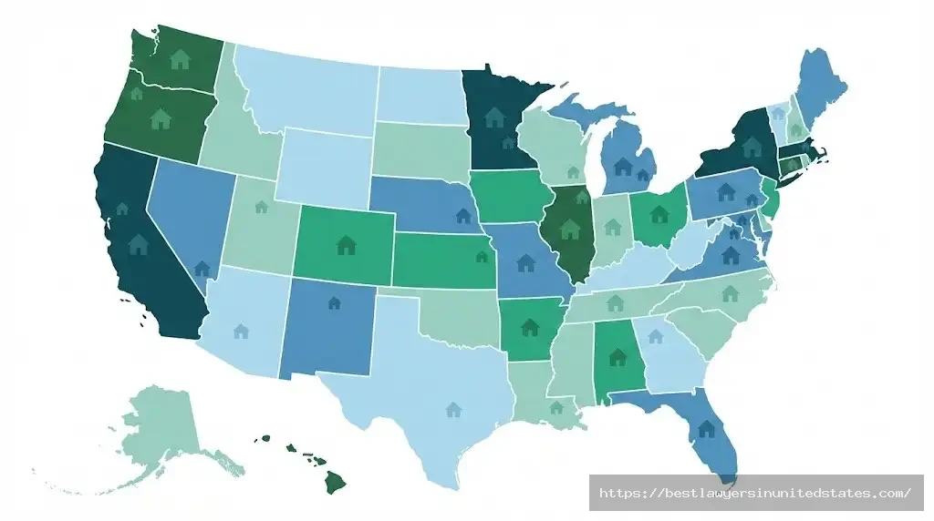 United States map showing tenant rights by state