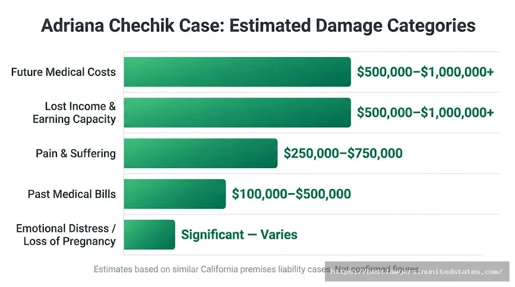 Adriana Chechik TwitchCon injury estimated damages breakdown medical costs, lost income, pain and suffering categories