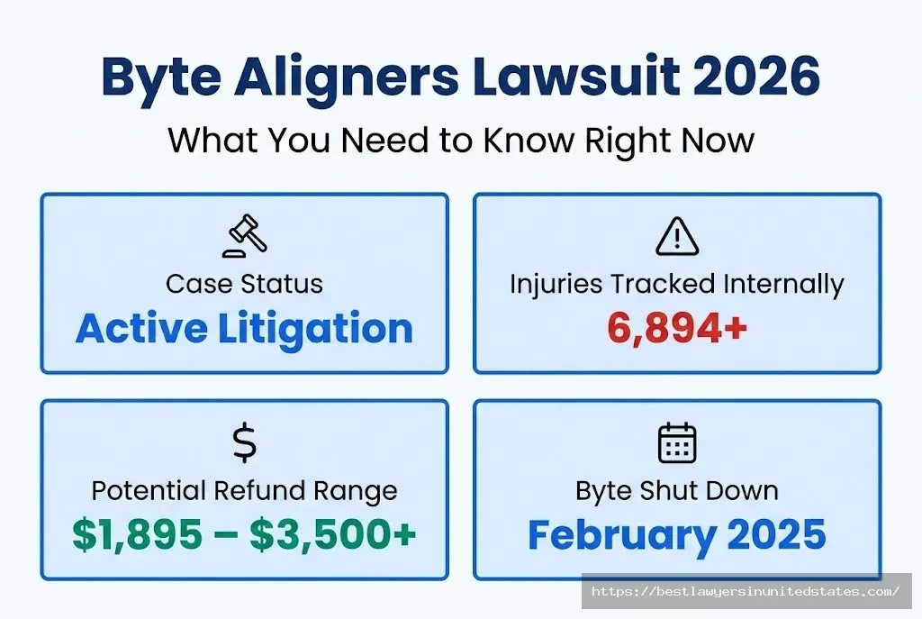 Byte aligners compensation chart refund $1,895–$3,500, injuries $1,000–$50,000+ by severitye