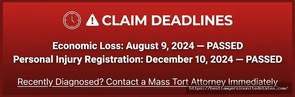 Critical Philips CPAP claim deadlines — economic loss Aug 2024 and personal injury Dec 2024, both passed