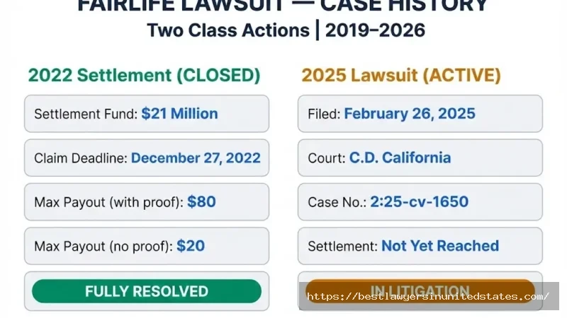 Fairlife lawsuit overview $21M settled in 2022 (closed) vs. 2025 new case still in active litigation