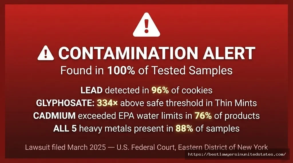 Girl Scouts cookies contamination alert — lead in 96% of samples, glyphosate 334x above safe levels in Thin Mints