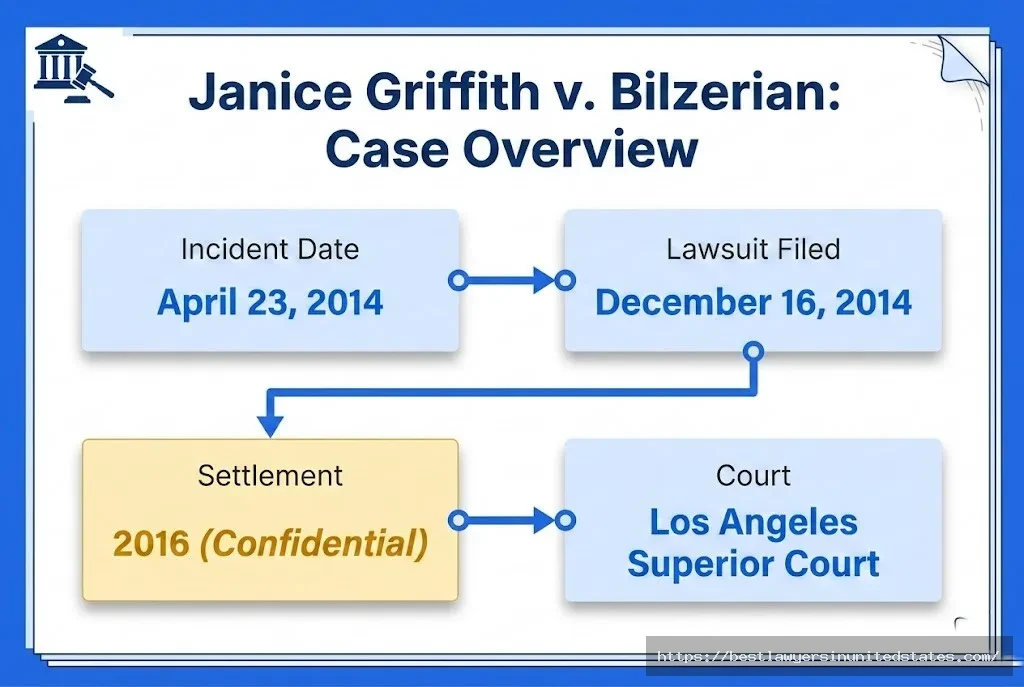 Janice Griffith lawsuit case overview April 2014 incident, December 2014 filing, 2016 confidential settlement
