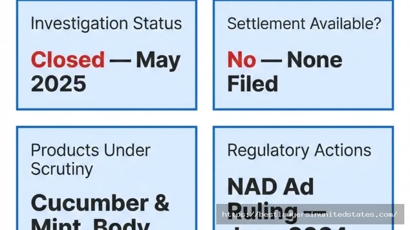 Native shampoo lawsuit 2026 status overview — investigation closed May 2025, no settlement filed