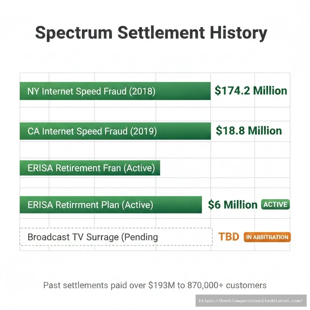 Spectrum lawsuit 2026 overview — $6M ERISA settlement active, $28month surcharge case in arbitration