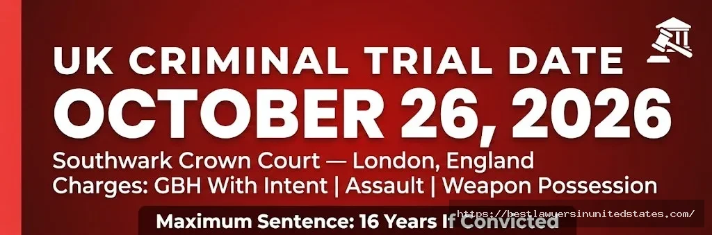 Chris Brown UK criminal trial date warning October 26, 2026, Southwark Crown Court London
