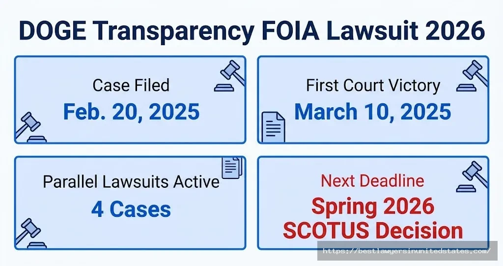 DOGE transparency FOIA lawsuit overview 4 active cases, March 2025 court victory, 2026 Supreme Court decision pending