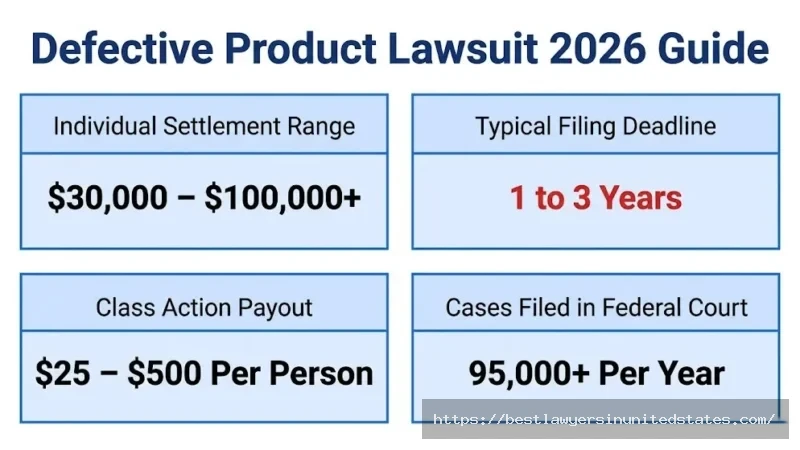 Defective product lawsuit 2026 overview — settlement ranges, filing deadlines, and class action payout amounts