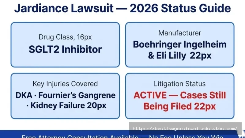 Jardiance lawsuit 2026 overview — SGLT2 inhibitor, Boehringer Ingelheim, covers DKA, gangrene & kidney failure claims
