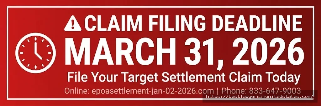 Urgent deadline warning Target class action lawsuit claim must be filed by March 31, 2026