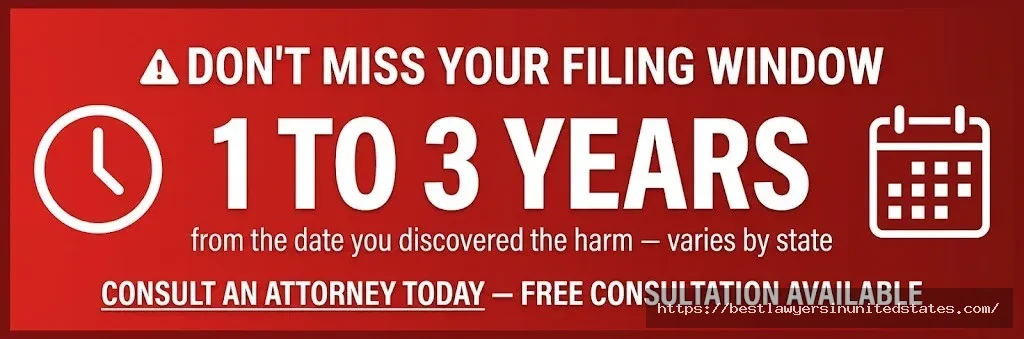 Urgent filing deadline warning — medication error lawsuits must be filed within 1 to 3 years depending on your state