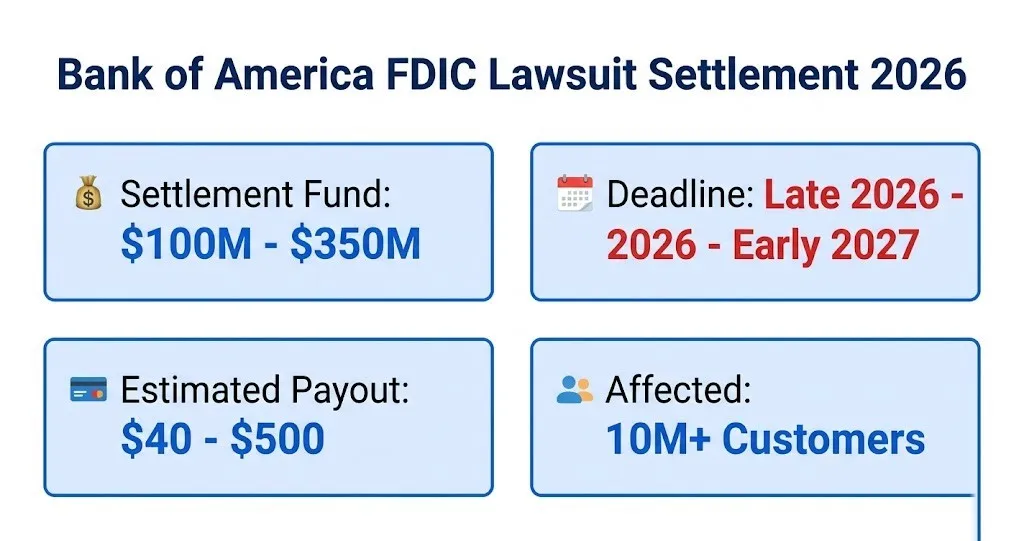 Bank of America FDIC lawsuit settlement overview with payout and deadline details for 2026