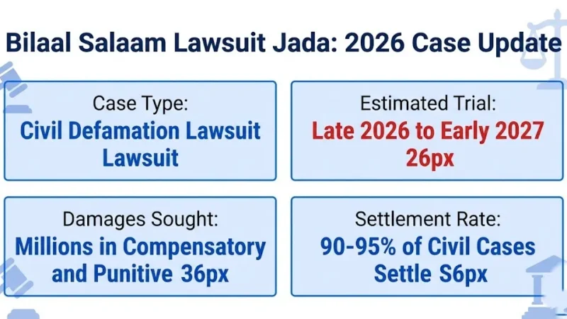 Bilaal Salaam lawsuit Jada 2026 case overview with trial date and settlement info