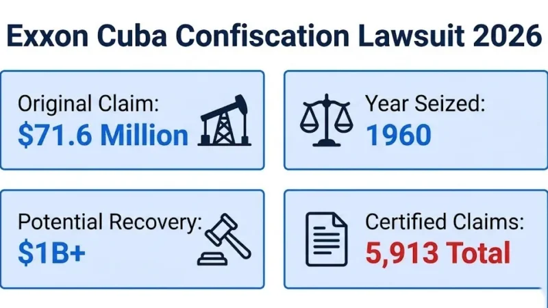 Exxon Cuba confiscation lawsuit 2026 overview with claim amounts and case details